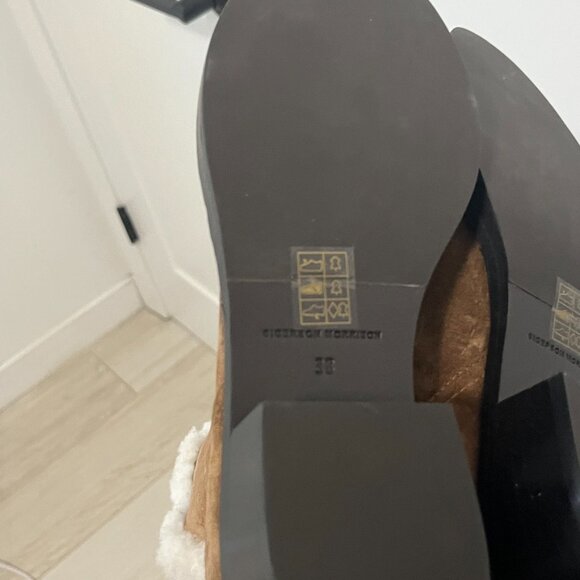 Sigerson Morrison Brown Suede & Sherpa Ankle Booties Size 38 - Picture 7 of 7